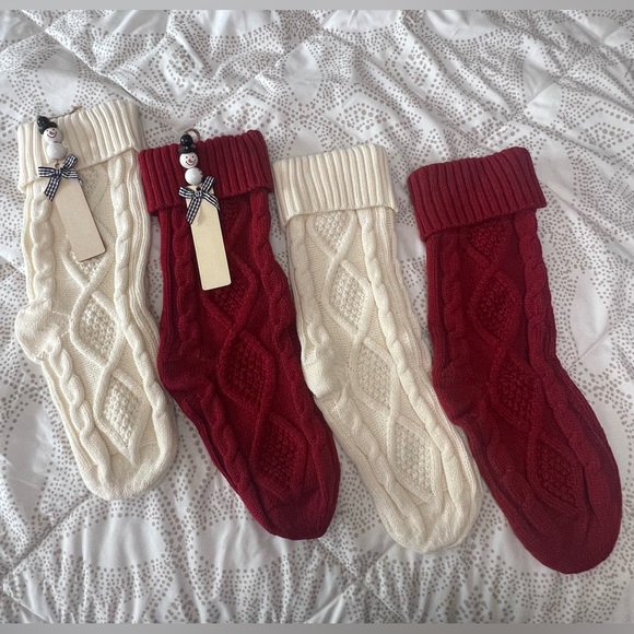 Red and Cream Knit Christmas Stockings - Picture 1 of 1